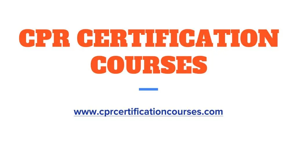 cpr certification courses
