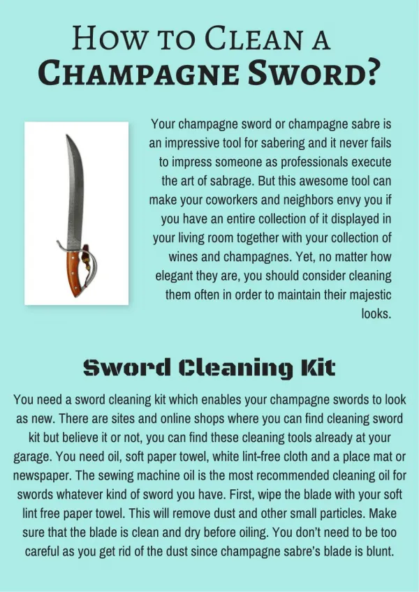 How to Clean a Champagne Sword?