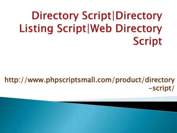 Directory Script|Directory Listing Script|Web Directory Script