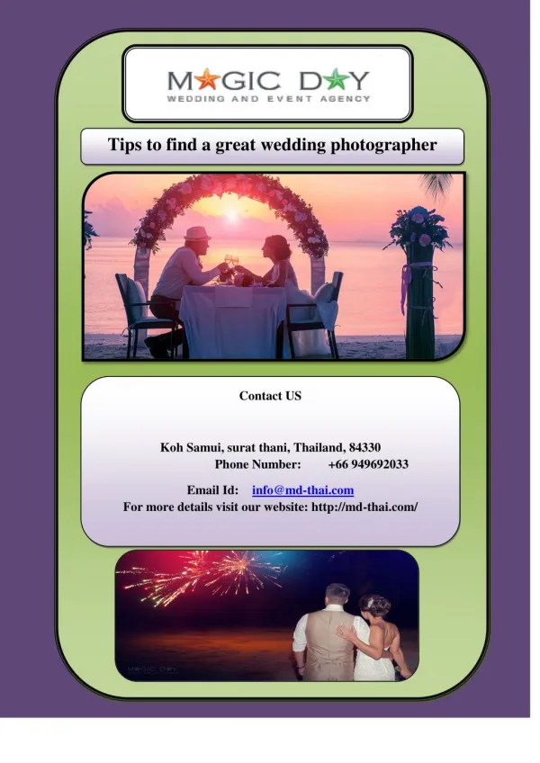 Tips to find a great wedding photographer