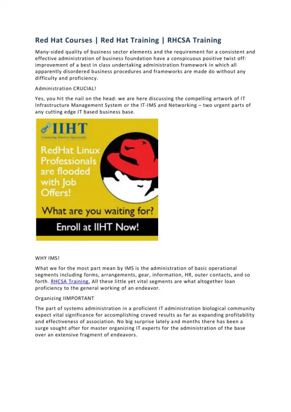 RHCSA Training | Red Hat Courses