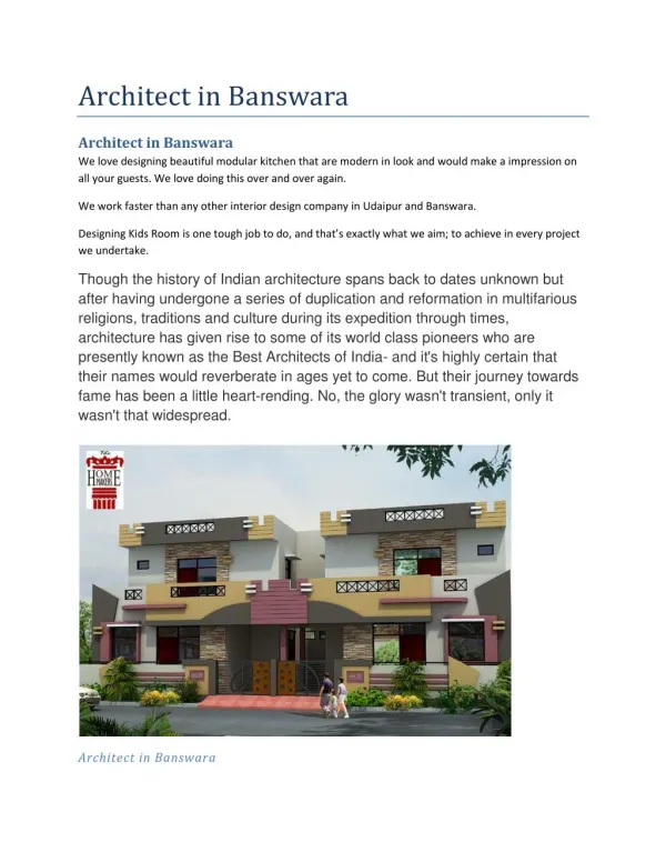 Architect in banswara