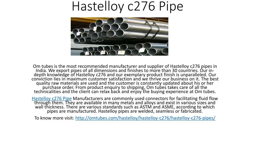 hastelloy c276 pipe
