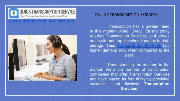 Get Online Transcription Services from QTS at Affordable Rates