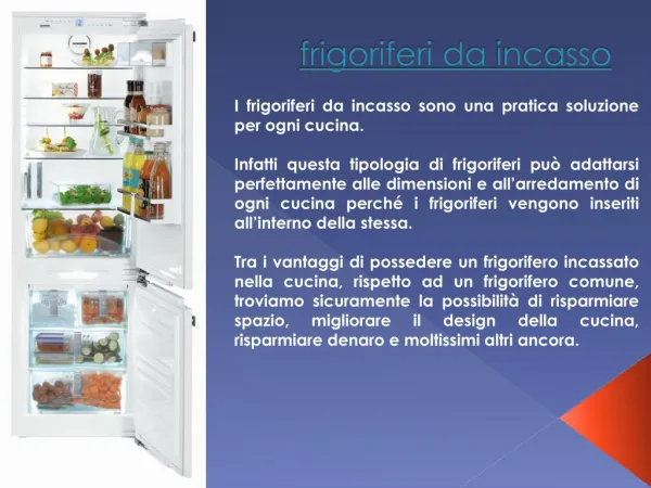 frigoriferi da incasso prezzi