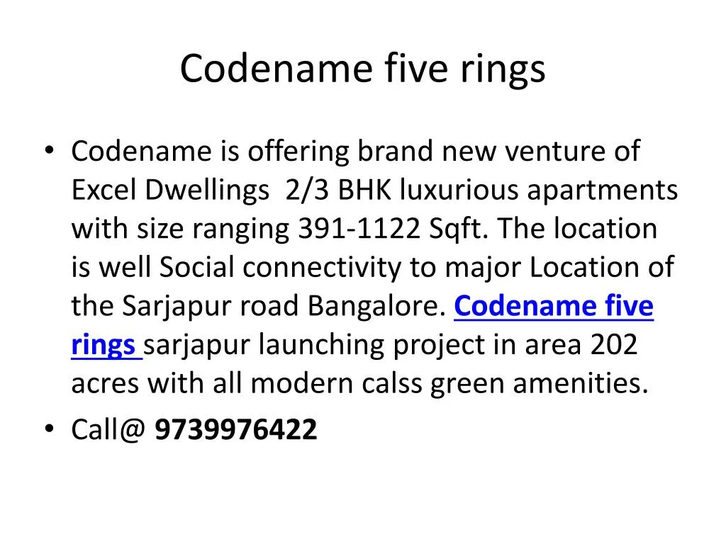 codename five rings
