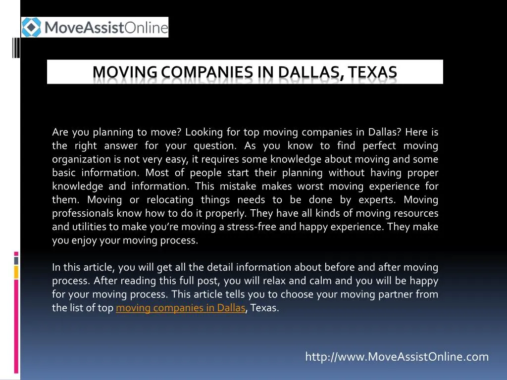 moving companies in dallas texas