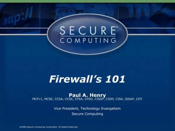 Firewall s 101