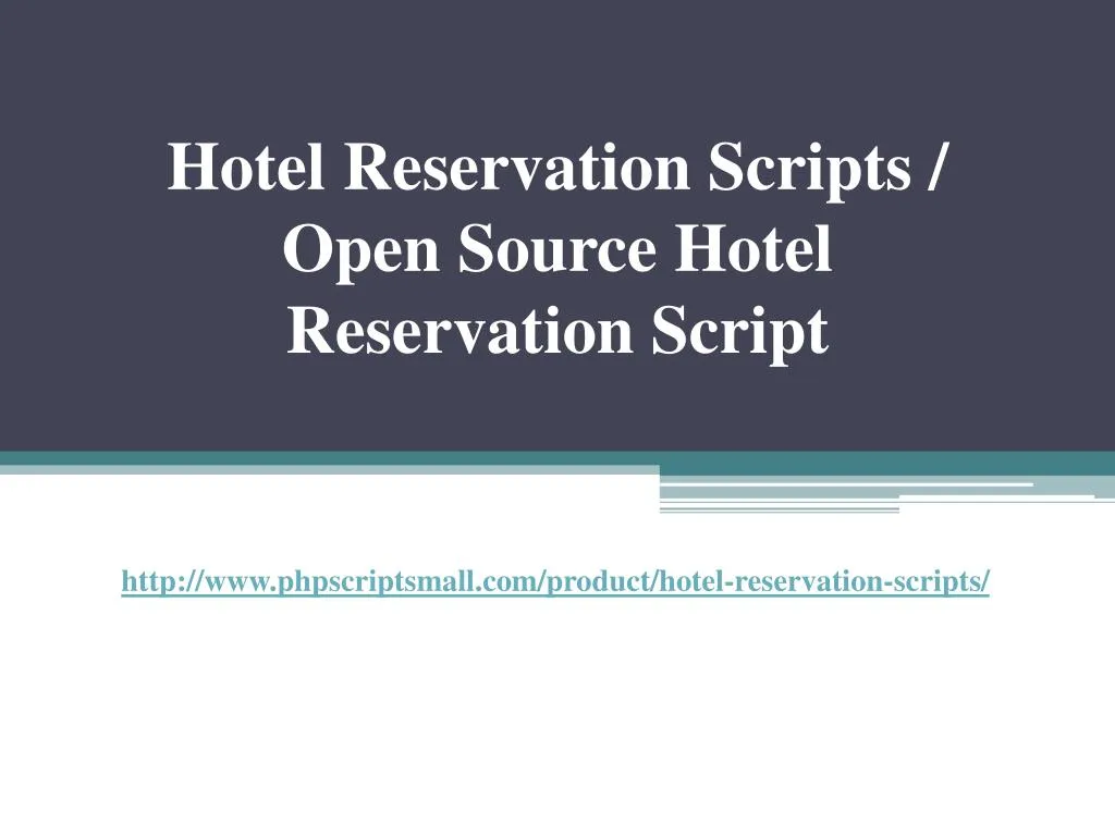 hotel reservation scripts open source hotel reservation script