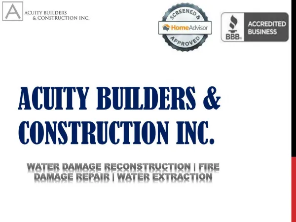 Affordable and effective water damage restoration services at Acuity Builders