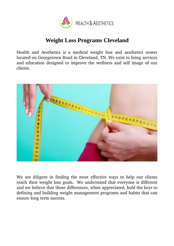 Weight Loss Programs Cleveland