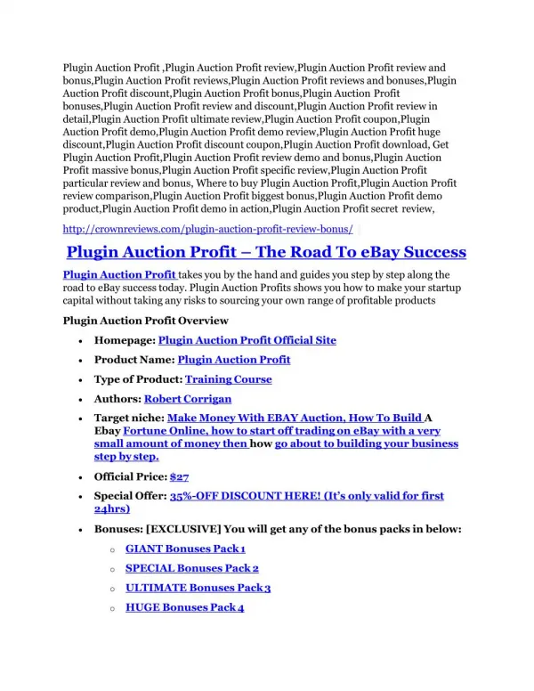 Plugin Auction Profit review - Plugin Auction Profit 100 bonus items