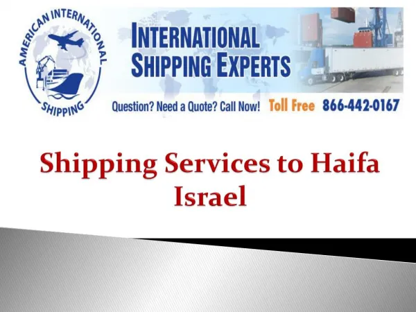 Shipping Services to Haifa Israel