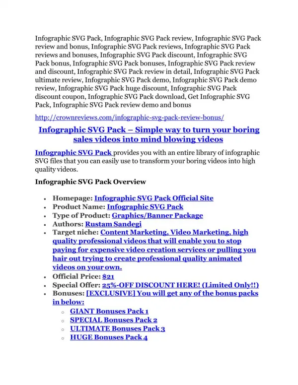 Infographic SVG Pack review- Infographic SVG Pack (MEGA) $21,400 bonus