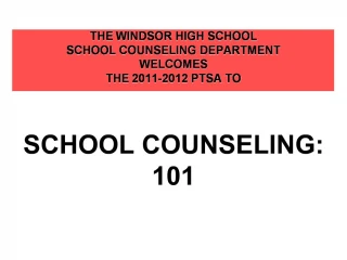 SCHOOL COUNSELING : 101 - slide 1
