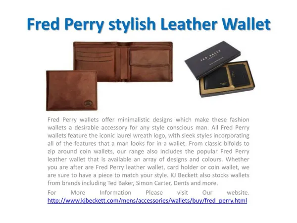 Fred Perry stylish Leather Wallet