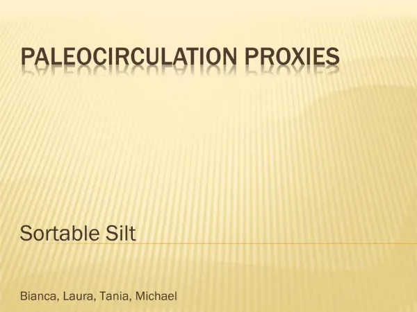 Paleocirculation Proxies