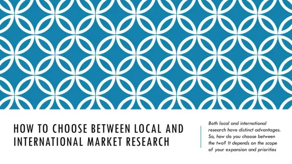 How to Choose Between Local and International Market Research