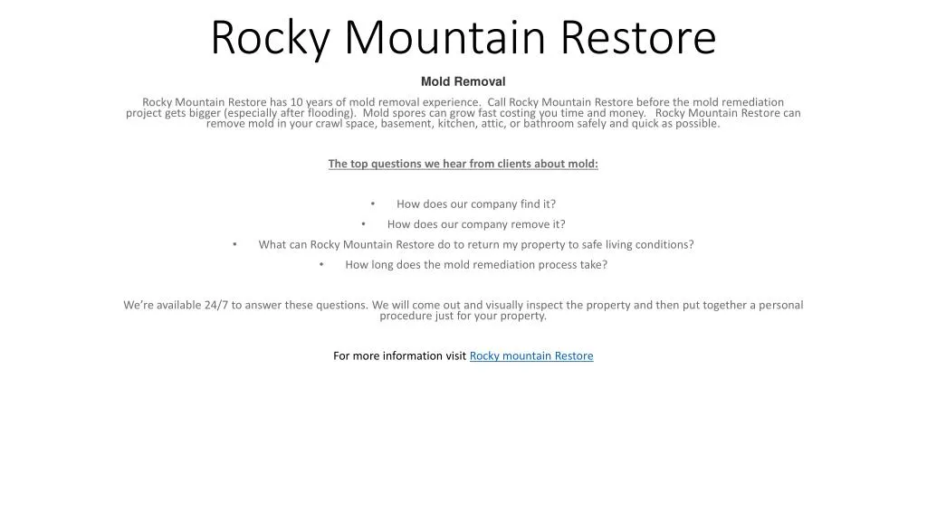 rocky mountain restore