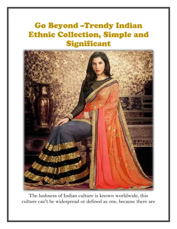 Go beyond significant indian ethnic collection Happyshoppi.com