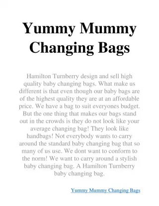 Yummy Mummy Changing Bags - slide 1