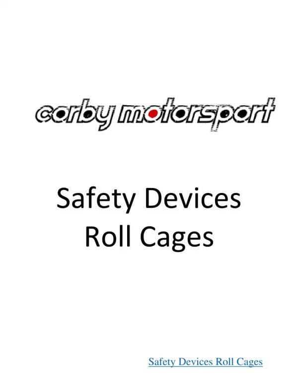 Safety Devices Roll Cages