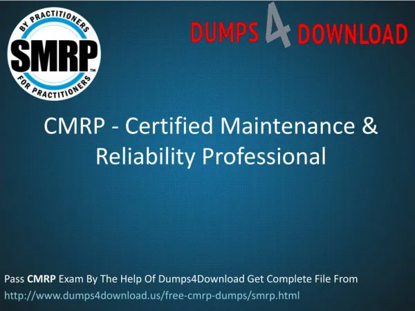 Pass4sure CMRP Exam Dumps PDF File