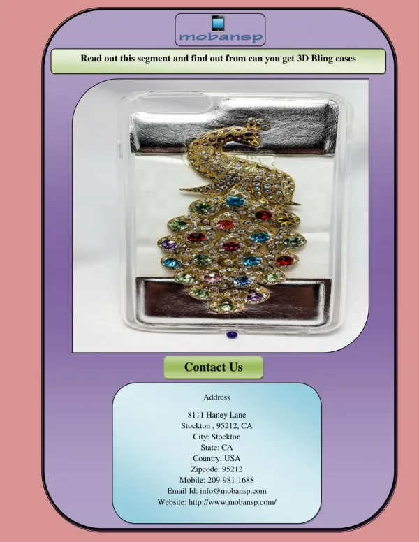 Read out this segment and find out from can you get 3D Bling cases