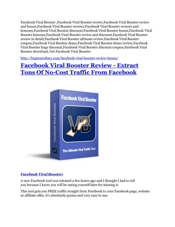 Facebook Viral Booster review & huge 100 bonus items