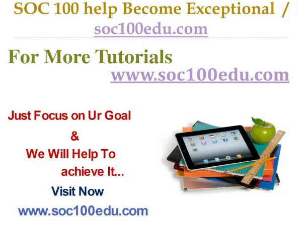 SOC 100 help Become Exceptional / soc100edu.com