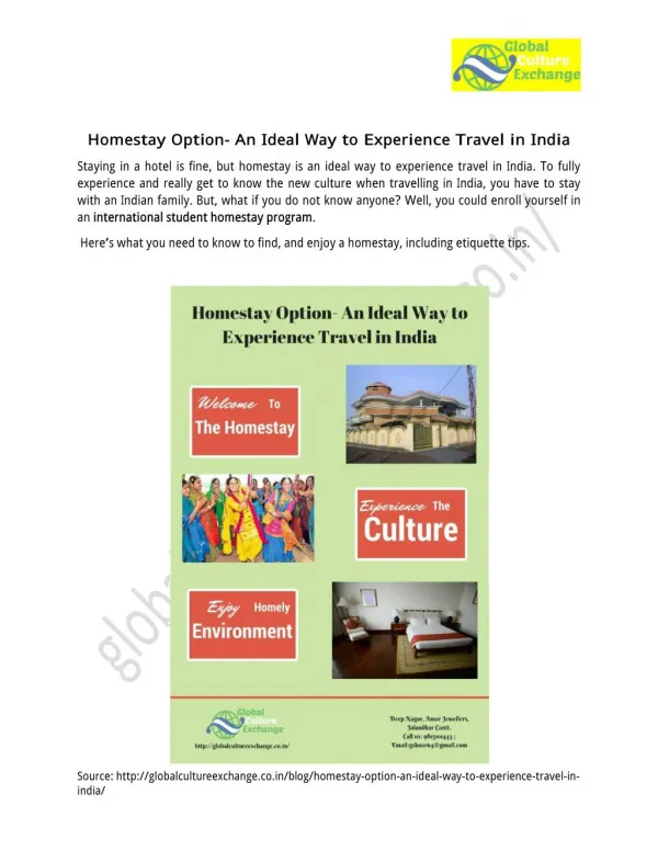 International Student Homestay Program
