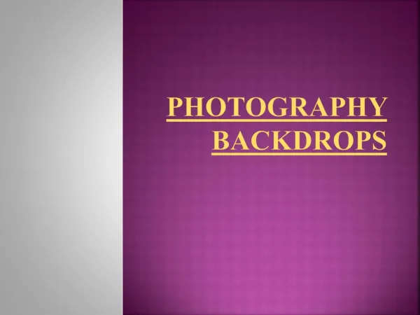 Introduction to Photography backdrops