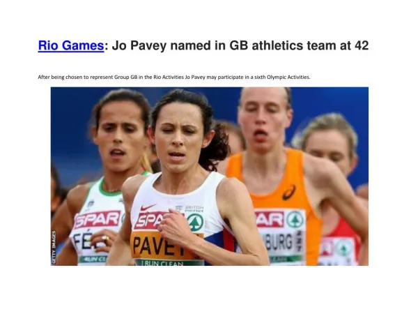 Rio Games: Jo Pavey named in GB athletics team at 42