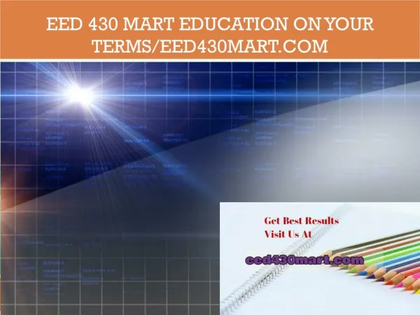 EED 430 mart Education on Your Terms/eed430mart.com