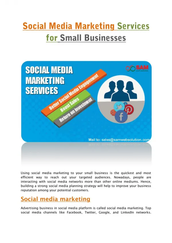 Social media marketing services for small businesses