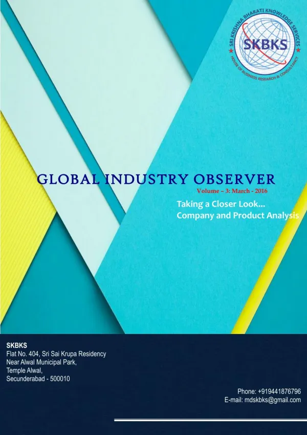 GLOBAL INDUSTRY OBSERVER - March 2016