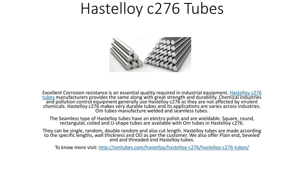 hastelloy c276 tubes
