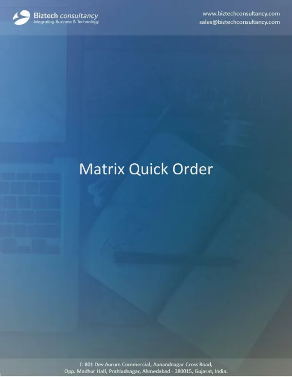Odoo Matrix Quick Order App To Manage Multiple Order In One Click
