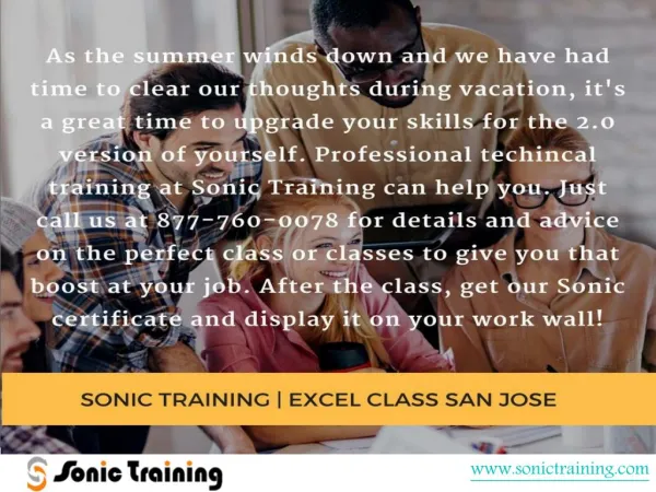 Sonic Training - Excel Class San Jose