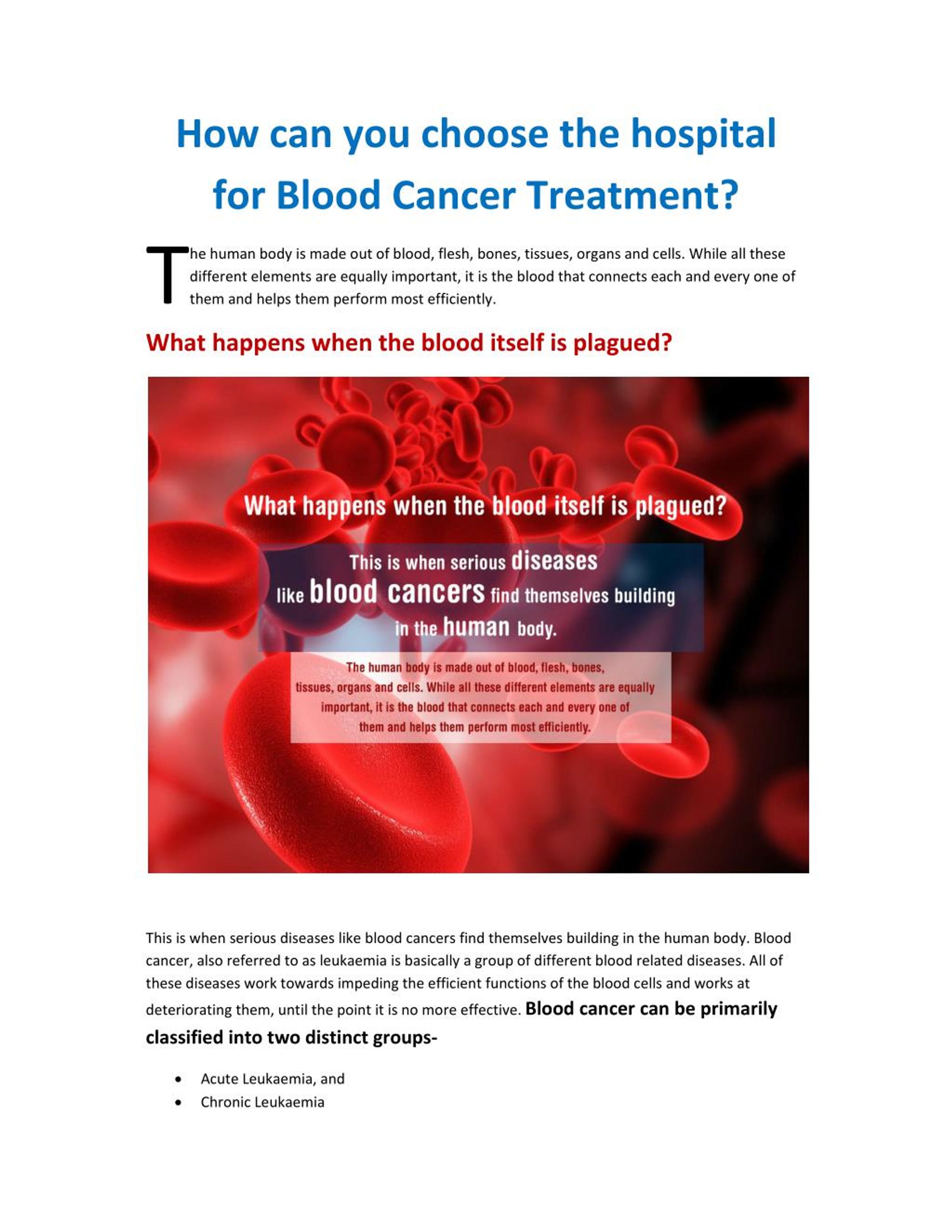 PPT - How can you choose the hospital for Blood Cancer Treatment ...