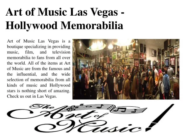Art of Music Las Vegas - Hollywood Memorabilia