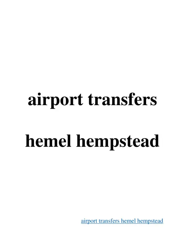 airport transfers hemel hempstead