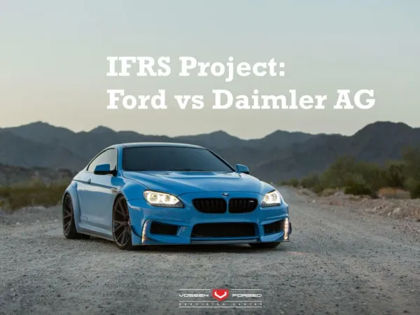 US GAAP and IFRS: Ford vs Daimler AG