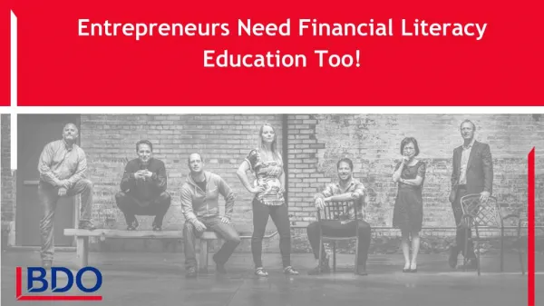 Entrepreneurs Need Financial Literacy Education Too!