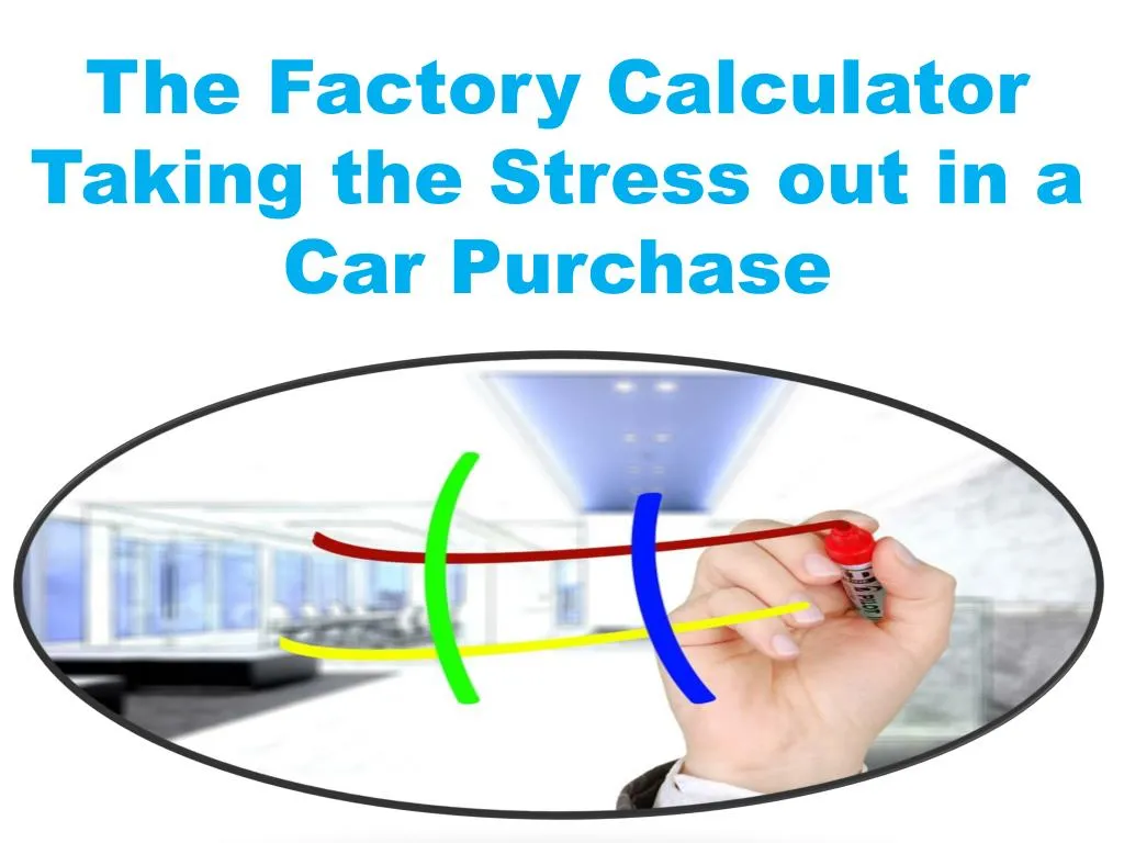 the factory calculator taking the stress out in a car purchase