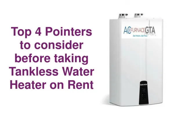 Tankless water heater rental