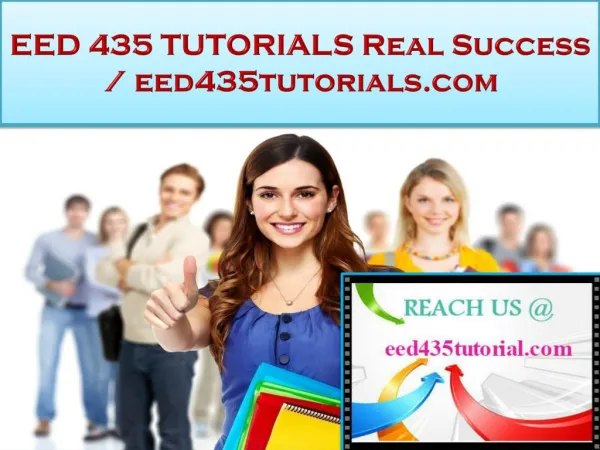 EED 435 TUTORIALS Real Success /eed435tutorials.com