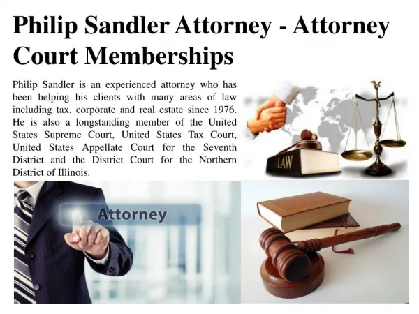 Philip Sandler Attorney - Attorney Court Memberships