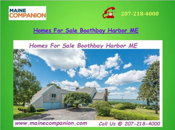 Homes For Sale Boothbay Harbor ME