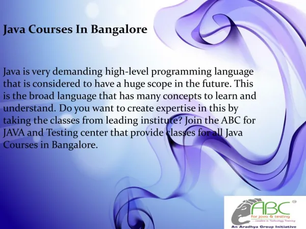 Java Courses in Bangalore